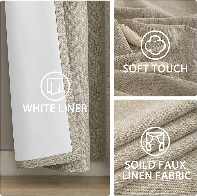 Yakamok Natural Linen Textured Curtains 84 Inches Long - Image 6
