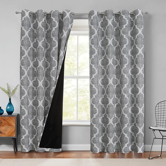 Beauoop 100% Blackout Curtains 84 Inches Long 2 Panels by Beauoop