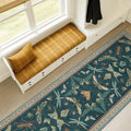 Green Runner Rug 2'6"x10', Washable Boho Hallway Carpet by HazoHaus