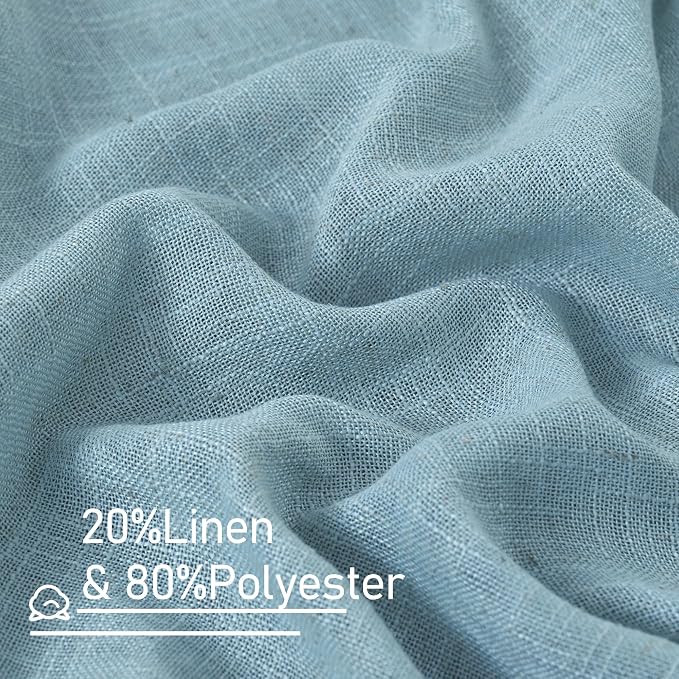 102 Inches Long Linen Curtains for Living Room Bedroom 2 Panels | Semi Sheer - Image 2