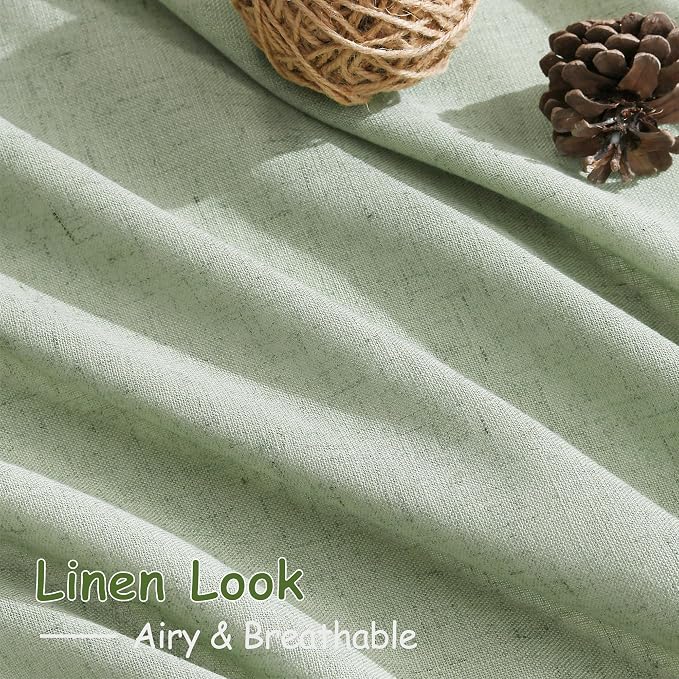 Nanspring Mist Sage Linen Curtains 72 Inch Length - Image 5