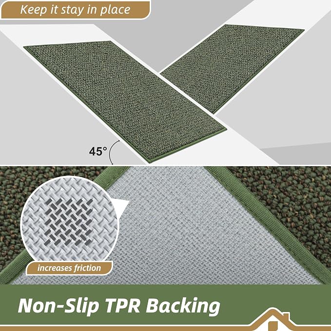 BEQHAUSE Dirt Trapper Door Mat 20" x 48", Non-Slip Washable Doormats, Low - Image 6