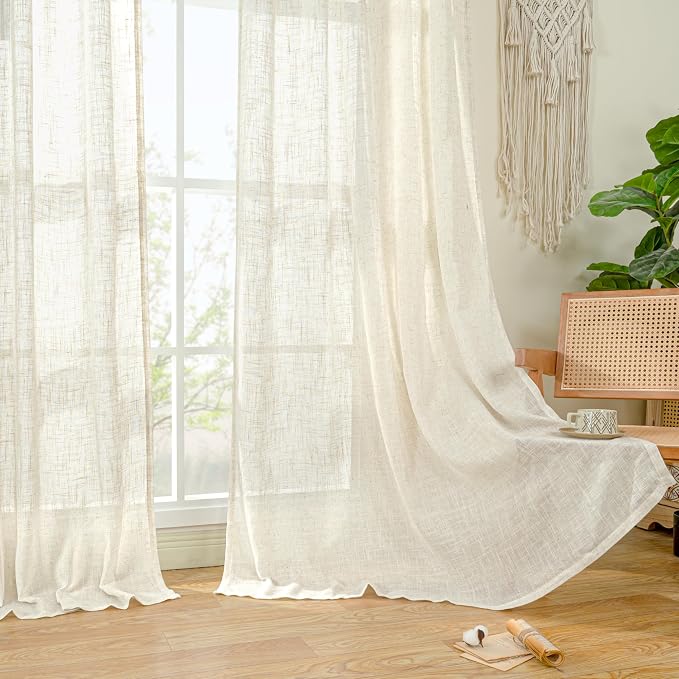 108 inch Semi Sheer Linen Curtains - Image 9