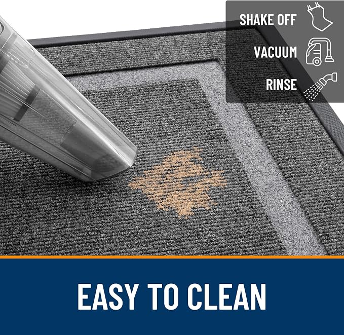 OLANLY Front Door Mat Outside 47x17, All-Season Heavy-Duty Rubber Doormat | - Image 6