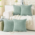 Set of 4 Aqua Decorative Throw Pillow Covers 22x22 Inch Corduroy Pillow Covers by Cozoomy