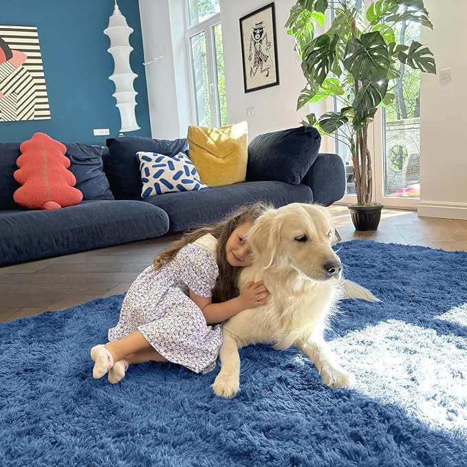OLANLY Area Rugs for Living Room Bedroom, Machine Washable 4x5.9 ft Soft Fluffy - Image 5