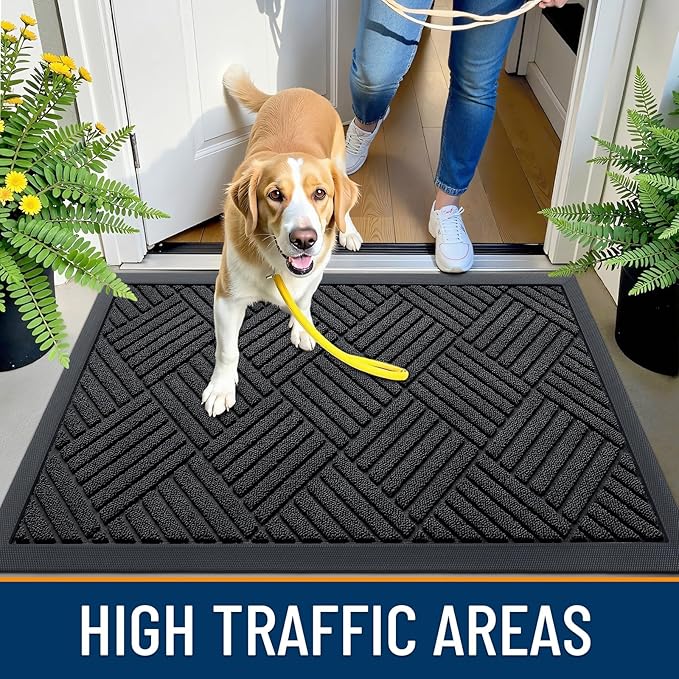 OLANLY Front Door Mat Outside Entrance 47x23, Heavy Duty Sturdy Natural Rubber - Image 5