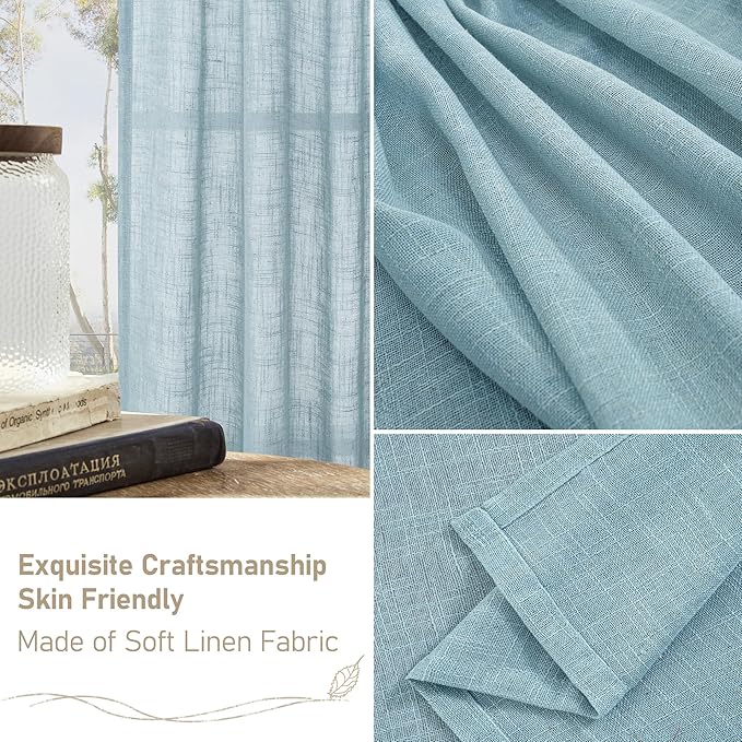 Short Window Sheer Linen Curtains 30 Inch Length - Image 6