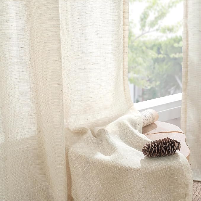BGment Short Linen Curtains 36 Inch Length - Image 8