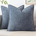 MIULEE Decorative Couch Throw Pillow Covers 16x16 in Dark Grey Blue 2 Pack | by MIULEE