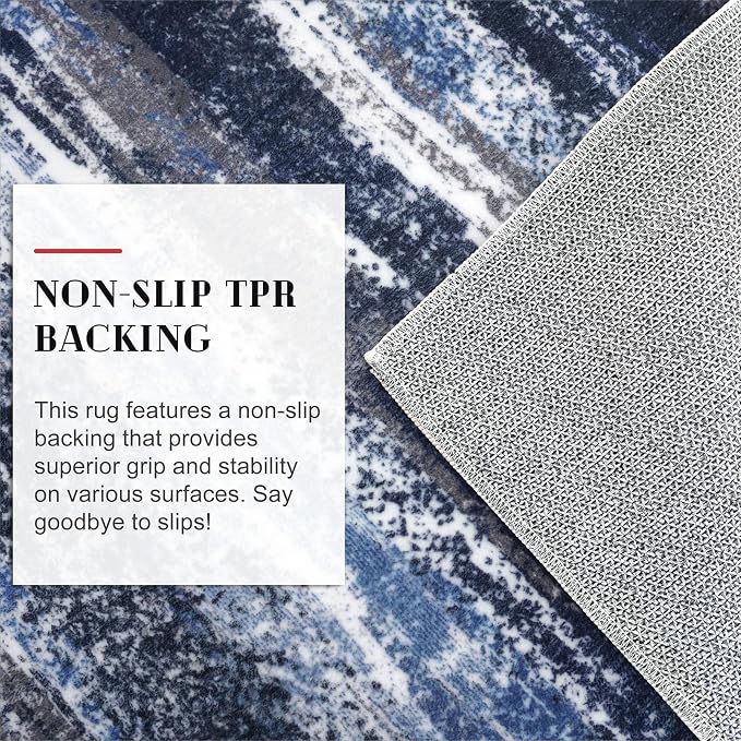 Lansny Modern Abstract Entryway Rug Indoor 2x3 Washable Rug Non-Slip Soft Small - Image 6