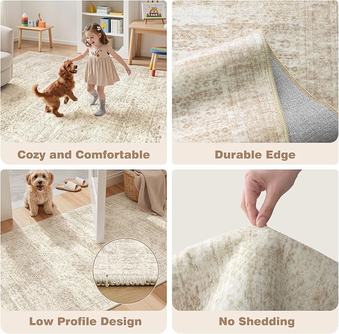 Kitchen Rugs Sets of 2, 2x3 2x4 Rug Runner, Dining Room, Soft Runner Rug - Image 7