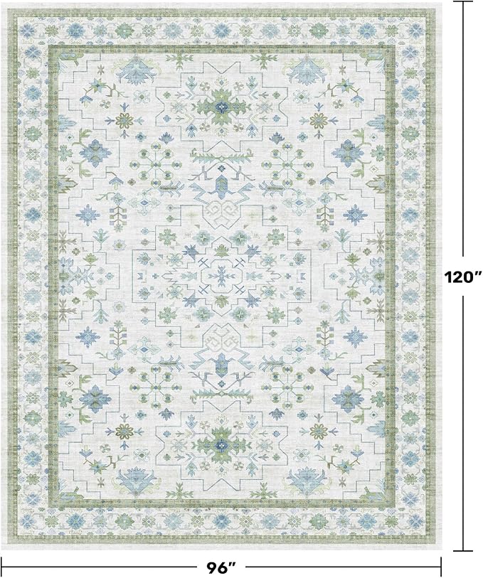 Hazo Haus Blue and Green Living Room Rug 8x10 - Image 2