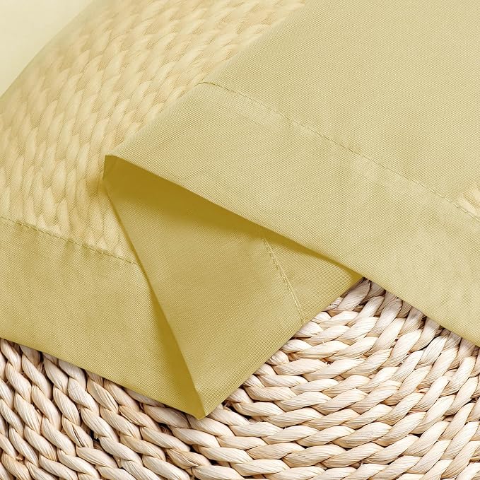 Chyhomenyc Mustard Yellow Sheer Curtains 63 Inches Long, Light Filtering Window - Image 4