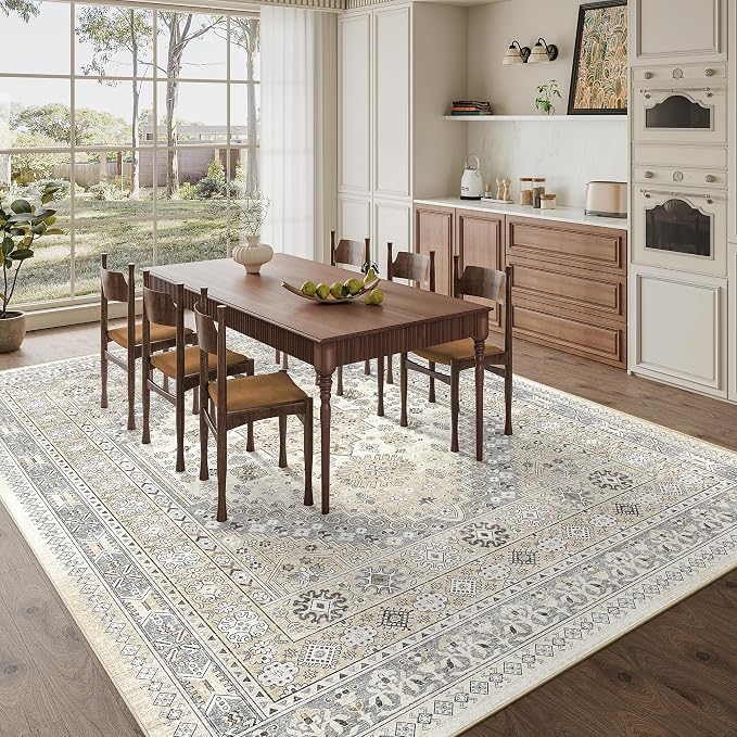 10x12 Area Rugs for Living Room, Large Washable Rug, Dining Room, Low Pile - Image 8