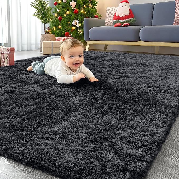 OLANLY 4x12 Area Rugs for Living Room Bedroom, Machine Washable Soft Fluffy by OLANLY
