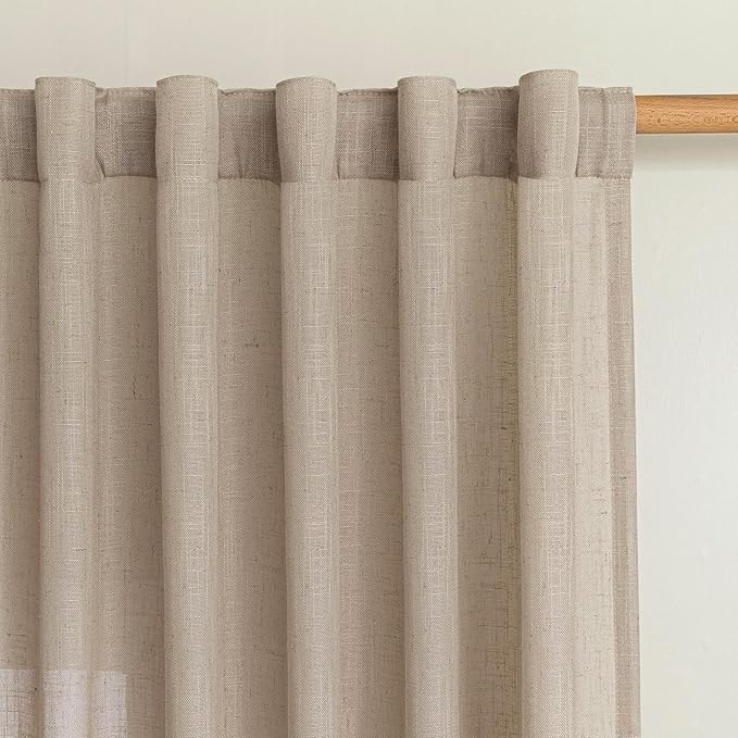 MYSKY HOME Patio Curtains for Sliding Door 90 inch Length 2 Panels Set - Image 3