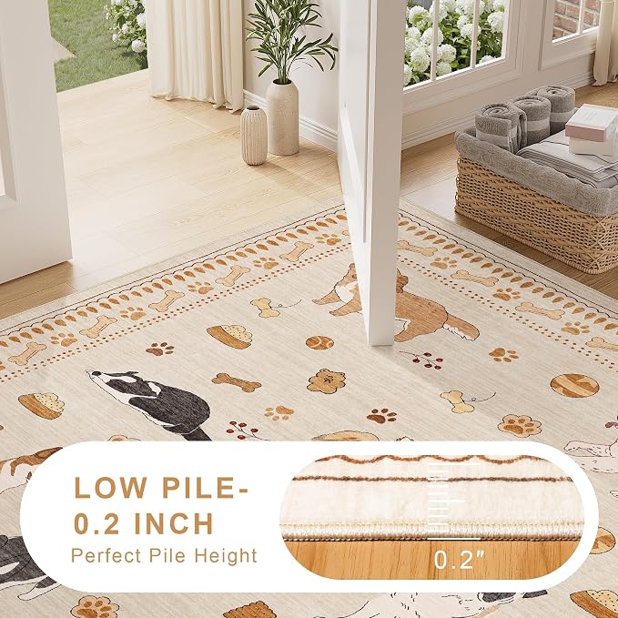 DUKINO 8x10 Area Rug, Washable Dog Rugs - Image 8