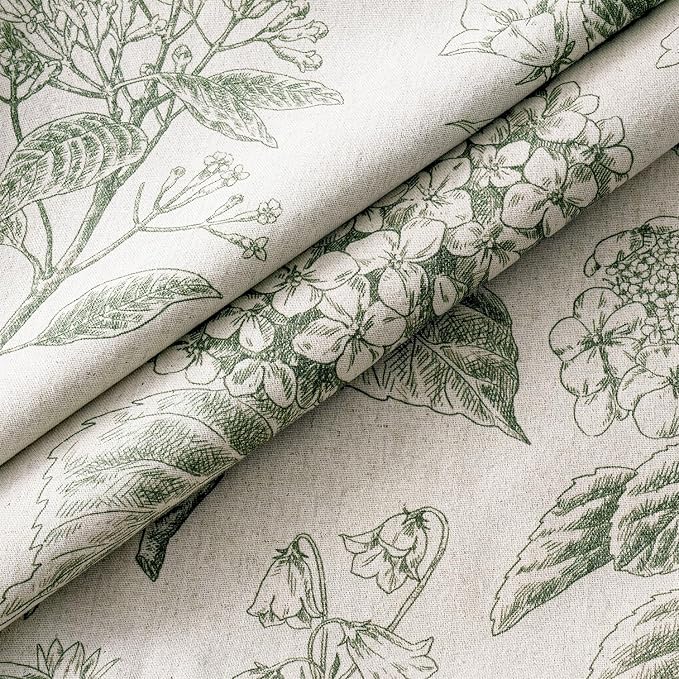Set of 2 Decorative Floral Pillow Covers 20x20 Inch Dark Green | Neutral - Image 2