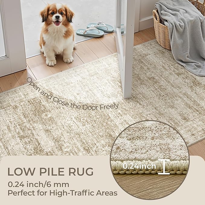5x7 Area Rugs for Living Room, Large Washable Rug, Dining Room, Low Pile - Image 6