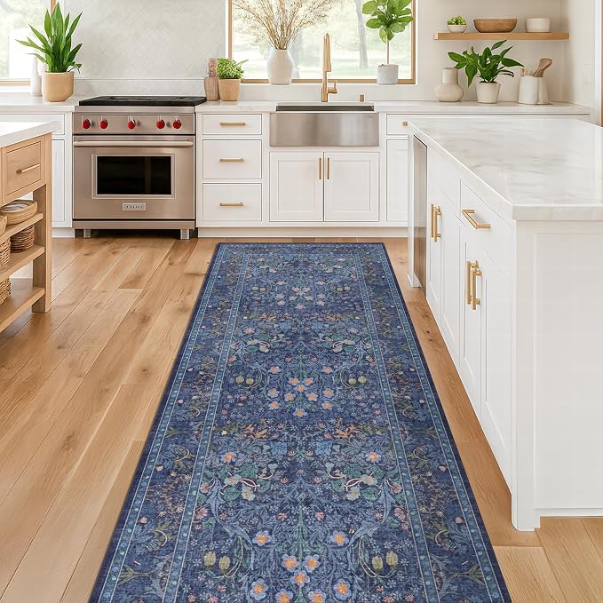 Dark Blue 2'6" x 10' Long Runner Rugs - Image 6