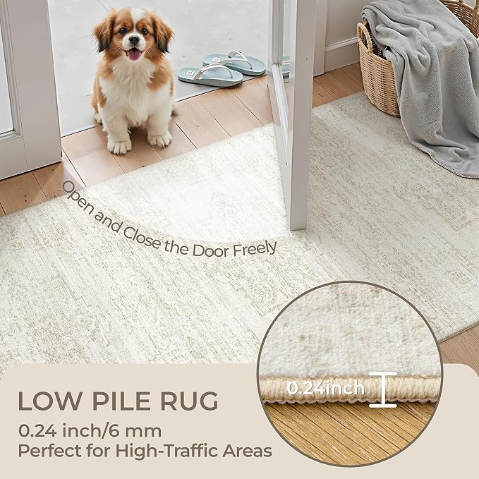 2x6 Runner Rug Non Slip, Washable Hallway Runner Rug, Nursery Room, Soft Runner - Image 6