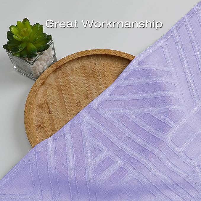 Simplebrand Lavender Sheer Kitchen Curtains 36 Inch Length Tier Curtains 2 - Image 6
