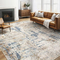 LOONGRUG 6x9 Area Rugs Washable Neutral Modern Living Room Rug Blue Tan | by LOONGRUG