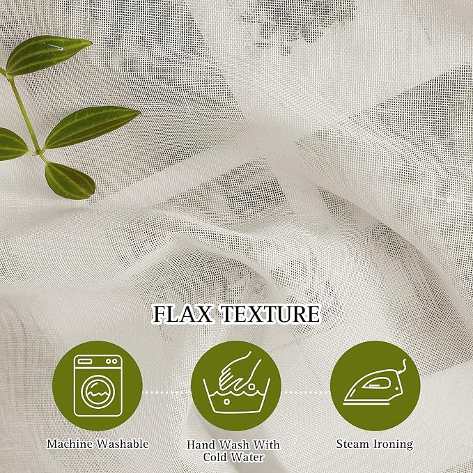 NICETOWN Flax Sheer Linen Curtains - Image 4