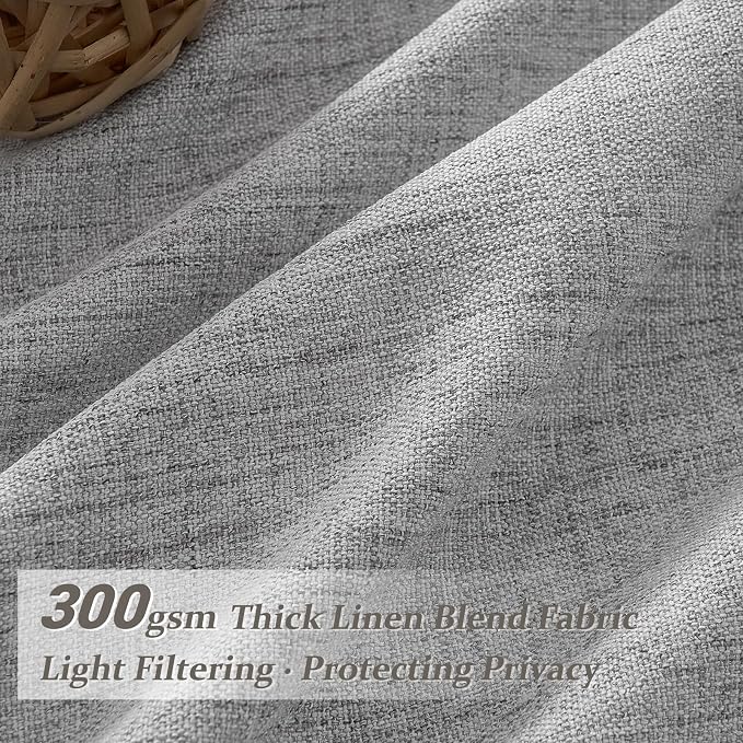 Natural Linen 100 Inch Light Grey Patio Curtains - Image 3
