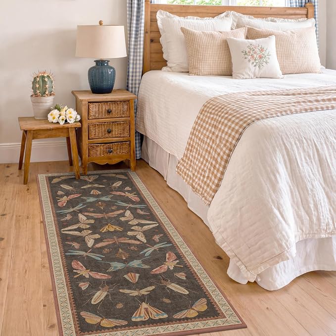 Washable Brown Runner Rug 2x7, Non Slip Indoor Carpet - Image 6