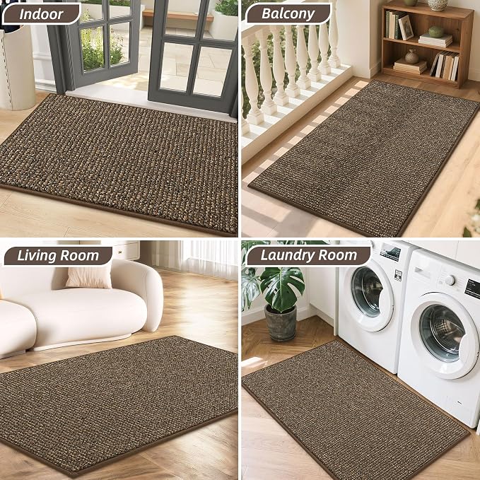 BEQHAUSE Dirt Trapper Door Mat 20" x 32", Non-Slip Washable Doormats, Low - Image 8