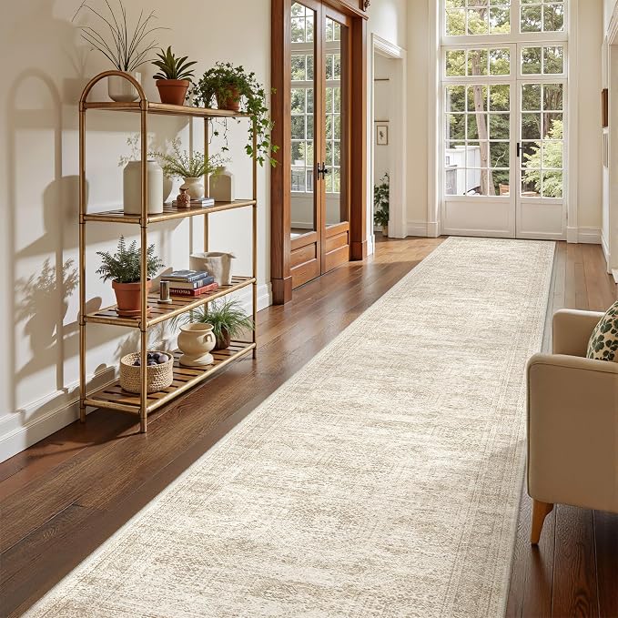 2'6 x 14' Runner Rug Non Slip, Washable Kitchen Rugs, Living Room, Extra Long by Restydon
