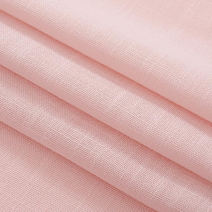 Blush Pink Semi Sheer Linen Curtains - Image 7