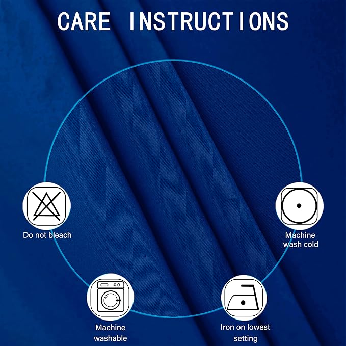 Blackout Curtains 52 x 95 inch/Royal Blue Curtains Set of 2 Panels/Thermal - Image 4