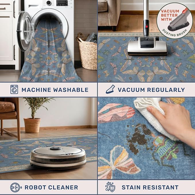 Dusty Blue Bathroom Rug 2x4 - Image 4