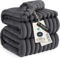 Bedsure GentleSoft Grey Fleece Queen Blanket by BEDSURE