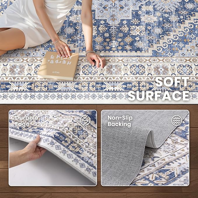 3x8 Runner Rug Non Slip, Washable Hallway Runner Rug, Nursery Room, Soft Runner - Image 7