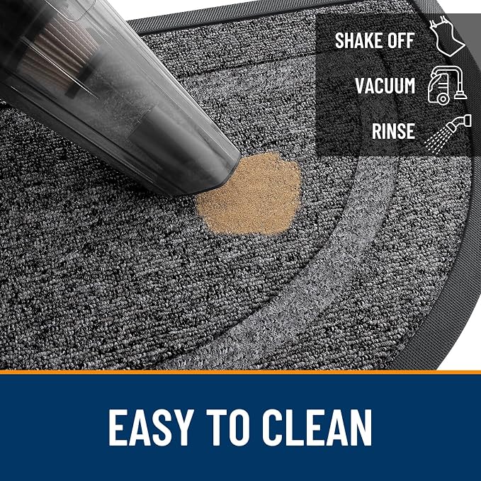 OLANLY Half Circle Front Door Mat Outside 71x23 All-Season Rubber Doormat | - Image 5