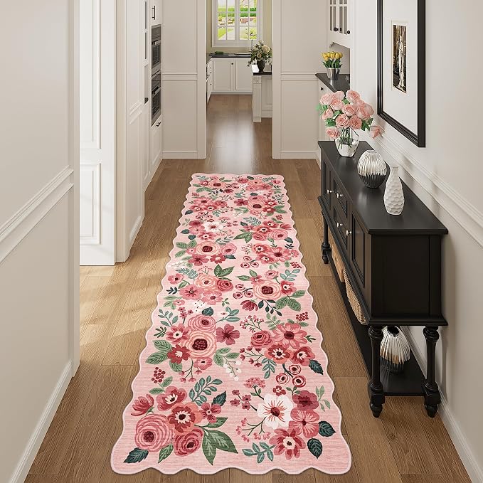 DUKINO 2x10 Runner Rug for Hallway, Washable Kitchen Rug Non Slip, Low Pile by DUKINO
