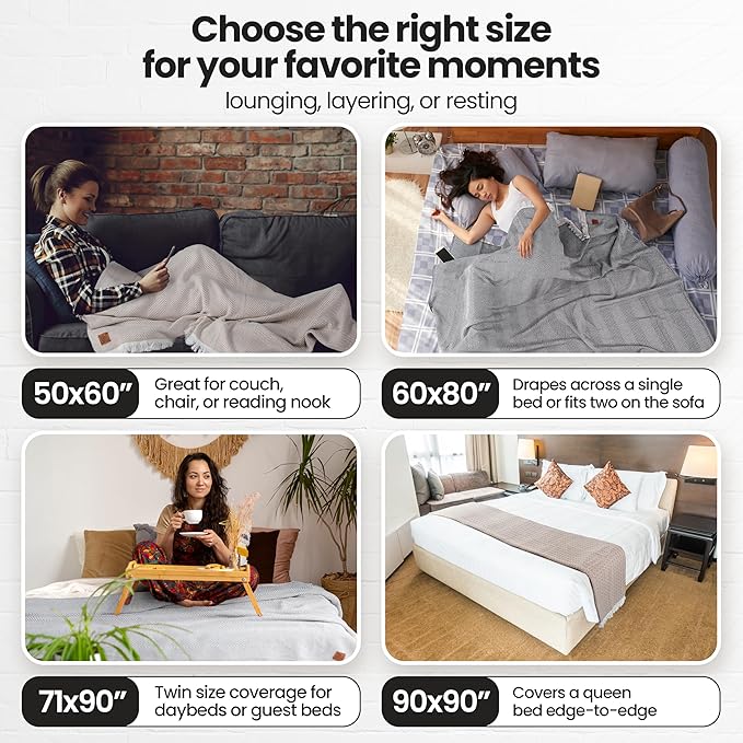 Gold Case Throw Blanket for Couch – 100% Recycled Turkish Cotton Blankets – Elegant Decorative Throw Blankets for Living Room Sofa – Woven Throws for Couch – Vintage Orange – 50x60 (Set of 2)