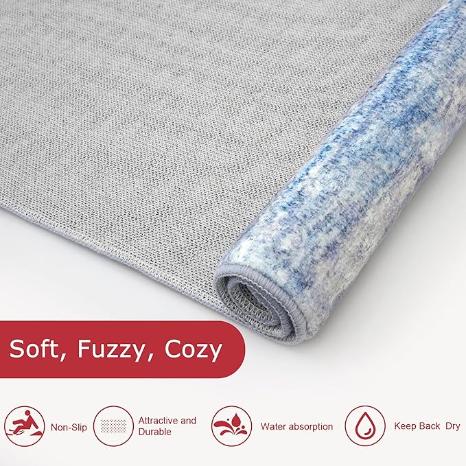 KOZYFLY Modern Abstract Washable Long Rug Runner 2.6x18 Hallway Rug Runner - Image 6