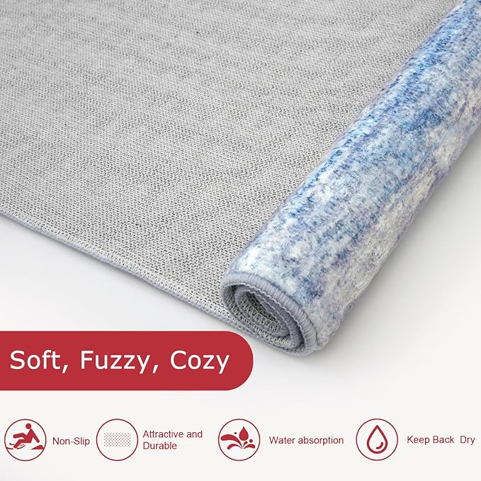 KOZYFLY Modern Abstract Washable Rug Runner 2x5 Hallway Rug Runner Non-Slip - Image 6