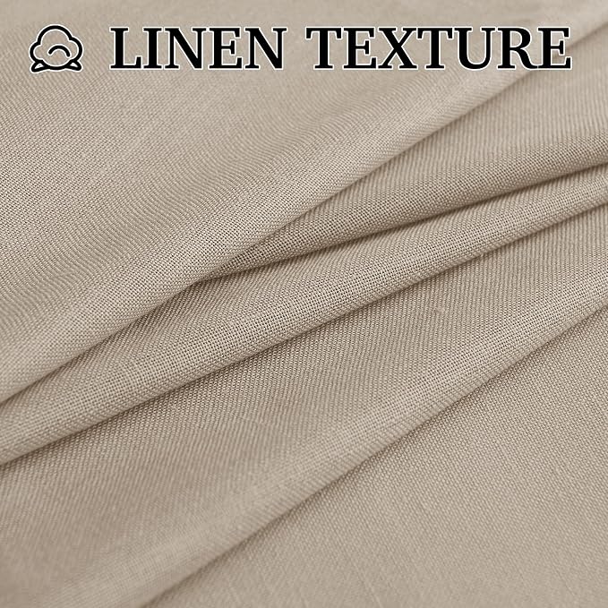 RYB HOME Linen Sheer Curtains 90 inches Long 2 Panels Set, Natural Lightweight - Image 7