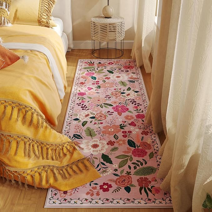 Rugcomf Runner Rug for Hallways Kitchen Rug Non Slip 2'6''x8' Washable Runner - Image 5
