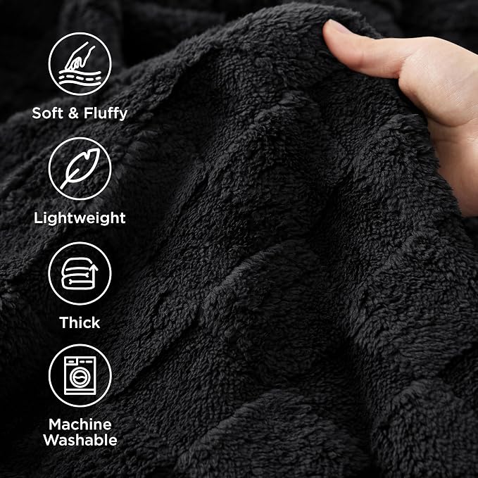 Bedsure GentleSoft Black Throw Blanket - Image 4
