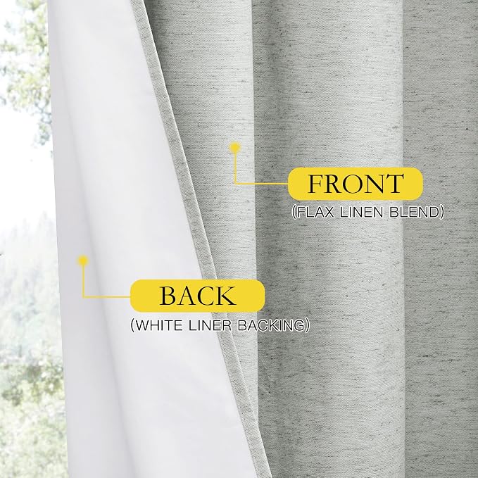 NICETOWN Grey Full Shade Curtain Panels, 62 x 63 inch, Pair of Energy Smart & - Image 5