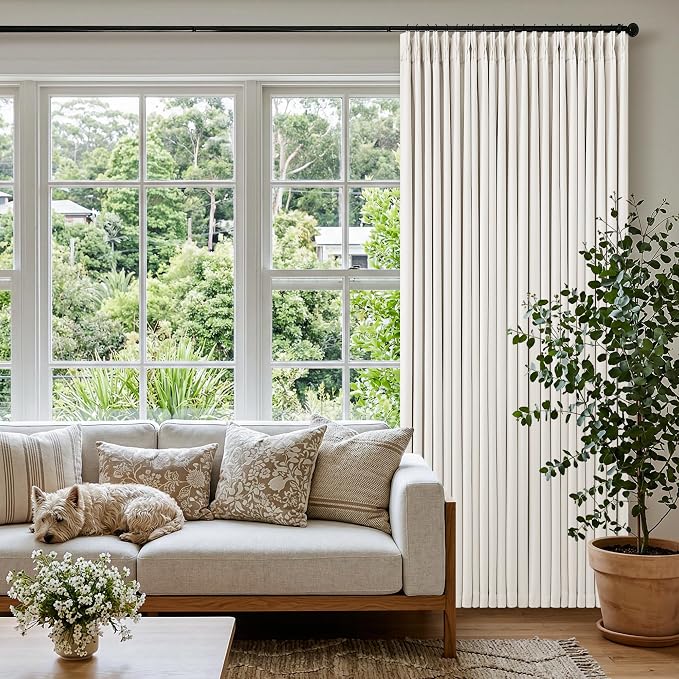 105 Inch Pinch Pleated Blackout Linen Curtains - Image 7