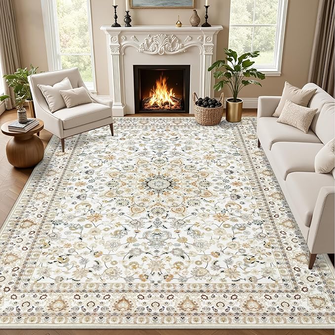 9x12 Area Rugs Living Room: Washable Vintage Rug by EXPEDIX