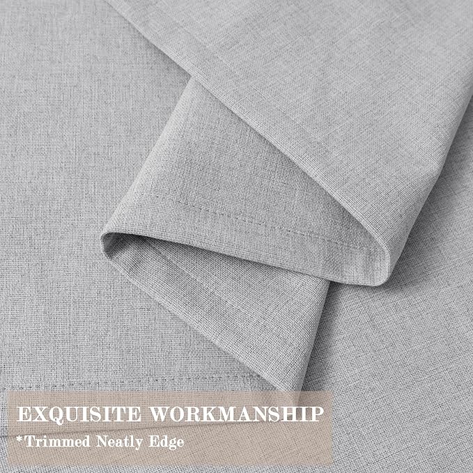 Room Divider Curtains Screen Partitions, Linen Look 100% Blackout Drapery 84 Inches Long, 120" Wide Pinch Pleated Window Drapes, Privacy Protecting, Light Blocking, (1 PC, Silver Grey)